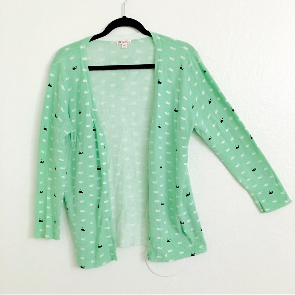 Merona Whale print light weight cardigan top